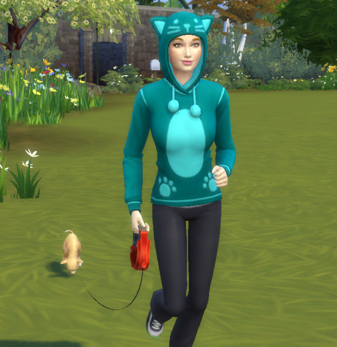 bernice taking buttercup for a jog.png